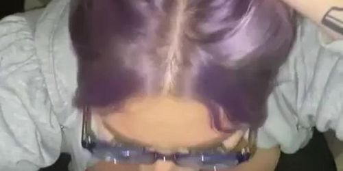 Purple hair BJ