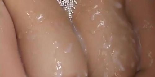 Busty model - Big boobs bukkake 32