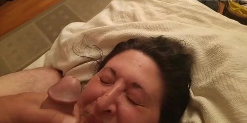 Dropping a Load of Cum on Girlfriend's Face
