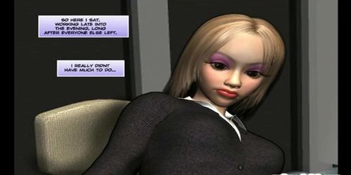 3d comic office girl with bigboobs