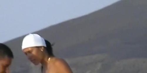 Hot white titties on a completely real nudist beach