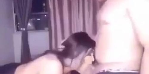Lebanese Girl blowjob friend cock on balcony