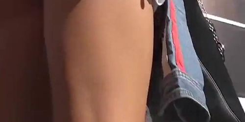 Loose summer suit upskirt clip