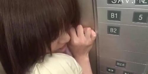 shy housewife in elevator