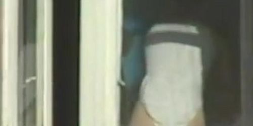 Woman gets pussy spied through window while medical exam
