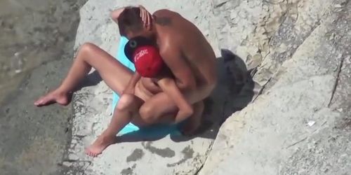 The couple was caught while masturbating on public beach