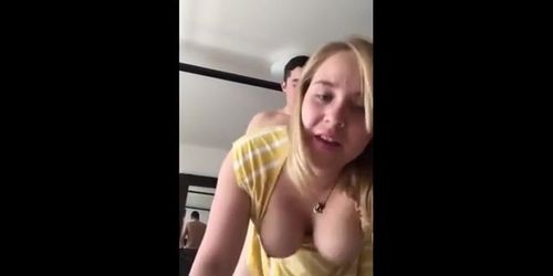 Cute amateur blonde gets fucked from behind