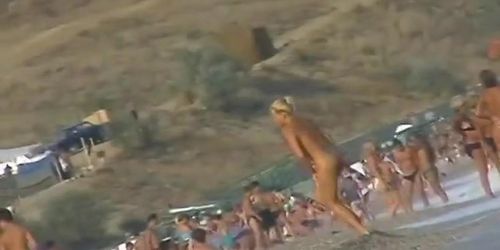 Beach voyeur nudity featuring sexy nude people