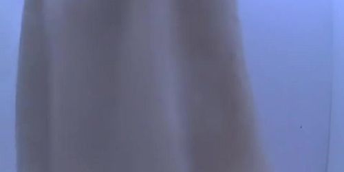 Busty woman with curvy body spied