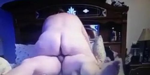 wife riding me with her big ass rocking on my cock,creampie