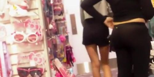 See thru tights show cute undies