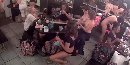 Hot Strippers Going Naked In The Backstage