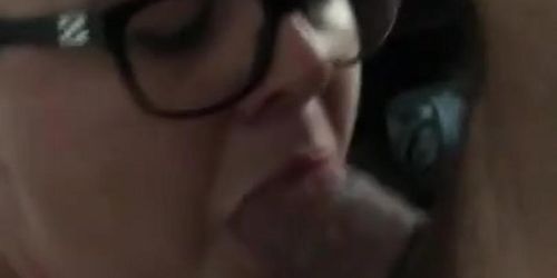 BBW deepthroat cum in mouth