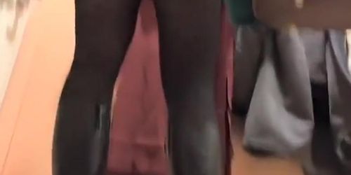 Torn pantyhose in a fitting room