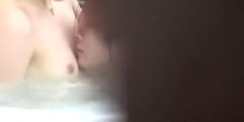 Japanese couple spied doing it in jacuzzi