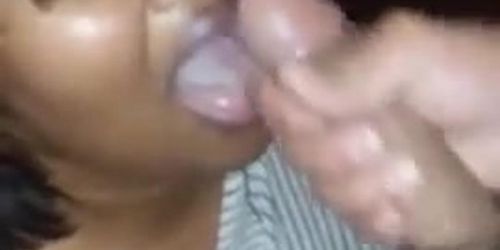 Black granny blowjob and facial