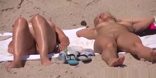 Two Beauties At The Nude Beach