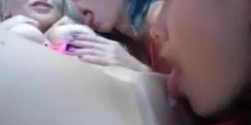 three lesbians licking pussy and sucking nipples tits