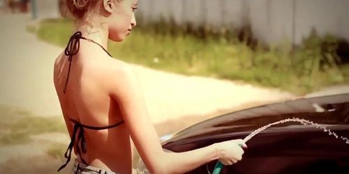 Wet Bikini Car Wash - Russian Girls Go Wild