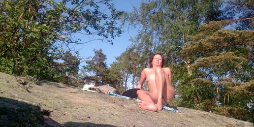 Russian nudist woman gets spied on at the beach