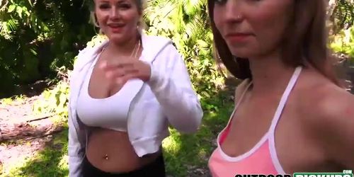 Young cutie Ava Parker tastes warm cum in nature POV (Brick Danger, Ava Harper, Victoria Tiffani)