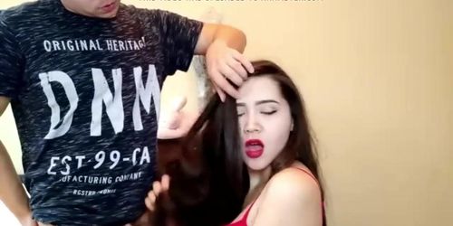 Cute Colombian Hairjob, Hardcore and Cum in Hair