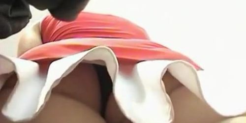 Blank panty upskirt view from a candid spy cam