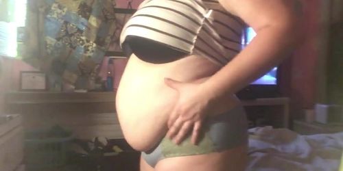 Big belly in stripes