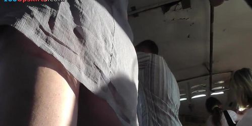 Best upskirt scenes filmed at the rush hour in the bus