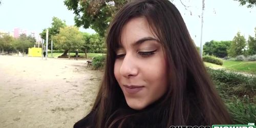 Teen Anya Krey ass fucked and fed with spunk in public park