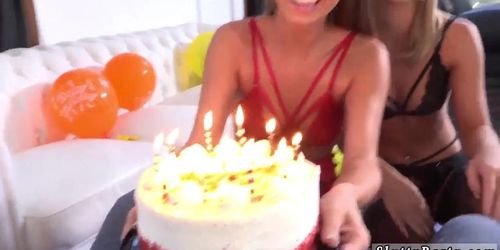 Blonde Teen Threesome Hidden Cam Birthday Surprise