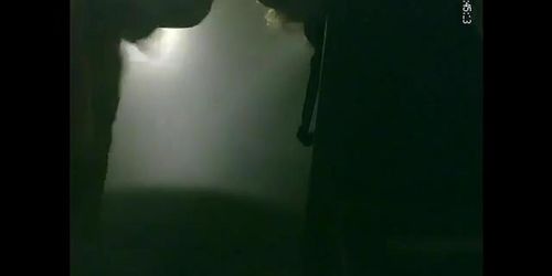 Hidden cam sex tape with amateur in dark changing room