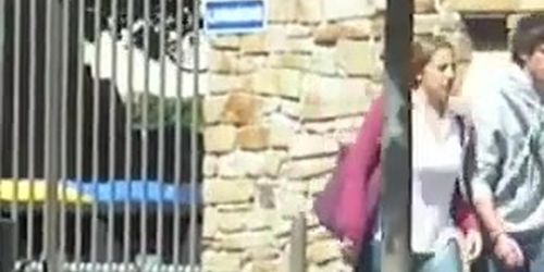 Voyeur spying busty teen