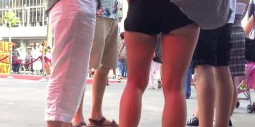 Short Shorts- Dancing teen butt cheeks