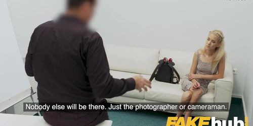 Fake Agent Big dick stretches tight Hungarian pussy (Monique Woods)