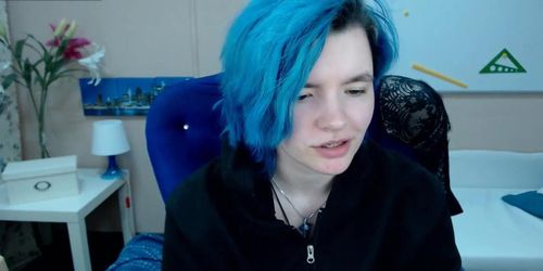 blue haired cam girl 4