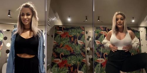 mv427 FUNNY same time same place 4 cam girls in lavatory