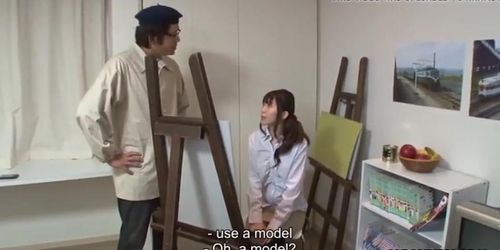 Fucking her model who shows her how to draw