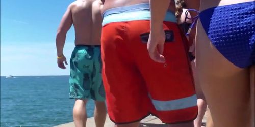 Candid Beach Bikini Butt Ass West Michigan Super Booty