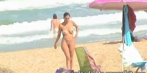 curly nudist out of sea