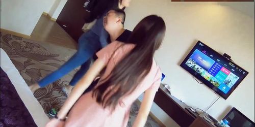 Two Asian Girls Ballbusting