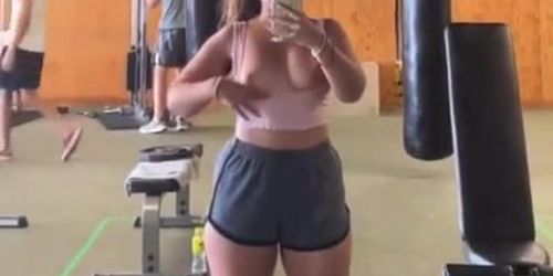 Gym titty flash.