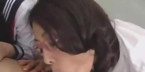 Japanese teacher spit kissing