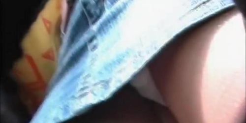 Passing by girl upskirt
