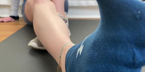 Sweaty ankle socks tease