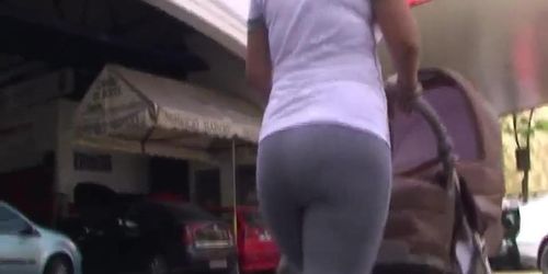 spanish milf ass in gray tights