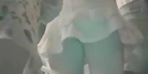 Real voyeur upskirt with tight teen sluts