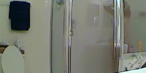 Chubby girl spied in a thorough shower