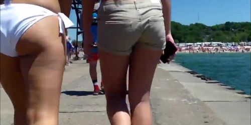 Candid Beach Bikini Butt Ass West Michigan Booty Hourglass