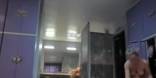 Changing room cutie with naked body sitting on voyeur cam